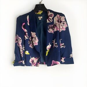 J. Crew Navy Blue Women’s Tropical Floral Blazer | Size: 4